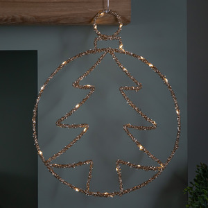 Light up Gold Christmas Tree Ball with Twinkling LEDs