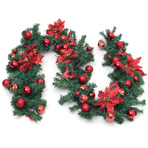 Poinsettia and Bauble Christmas Garland