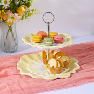 2 Tier Flower Cake Stand