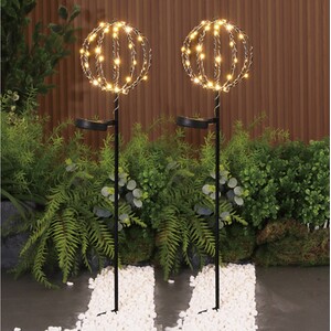 Pack of 2 Solar Sparkle Ball Stake Lights