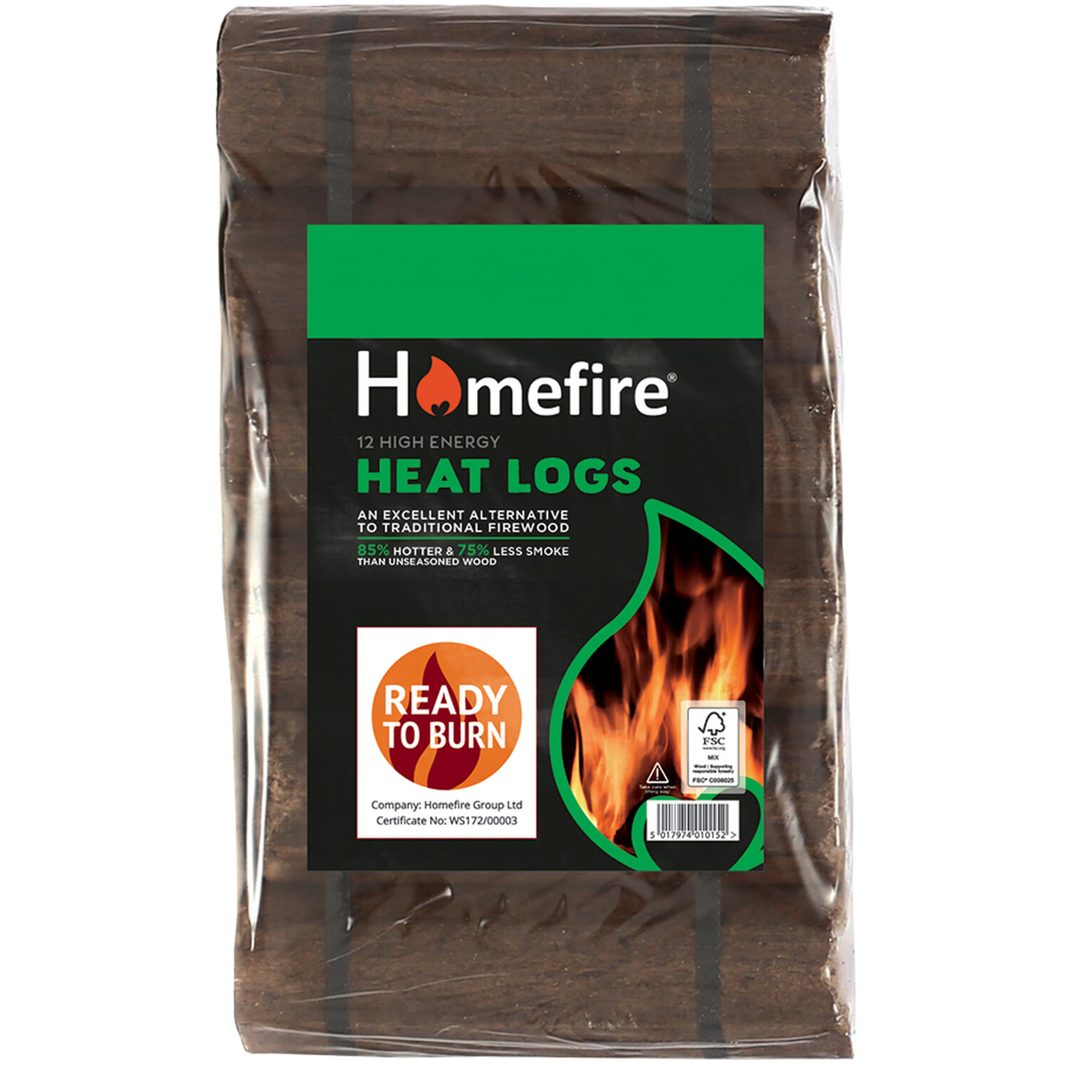 Homefire Shimada Heat Log, Pack Of 12