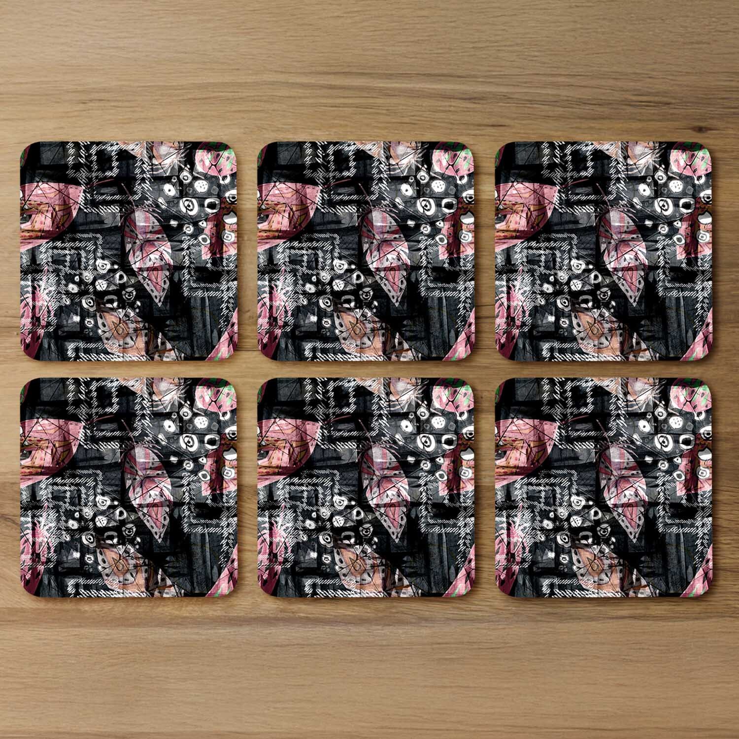 Image of Boho Pattern With Feathers Coaster -&hellip;