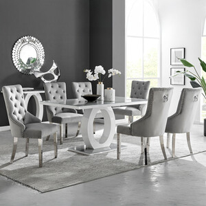 Giovani 6 Grey Table And 6 Belgravia Chairs