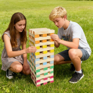 60 Piece Colourful Tumbling Tower