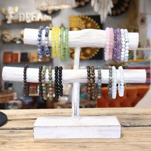 White Jasper Power Bracelet - Calming, Stylish,  Stretch Fit Jewelry