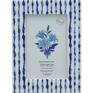 Navy Striped Photo Frame