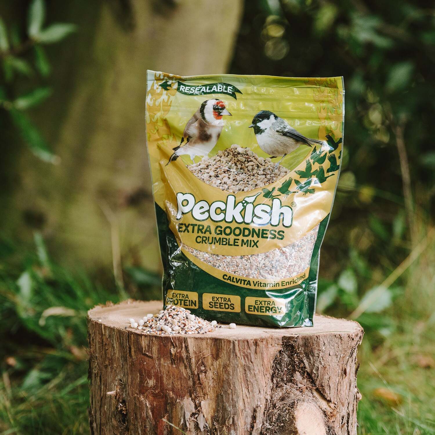 Peckish Nyjer Seed 1kg Resealable Pouch, High-Energy Feed for Finches and Siskins - Brown