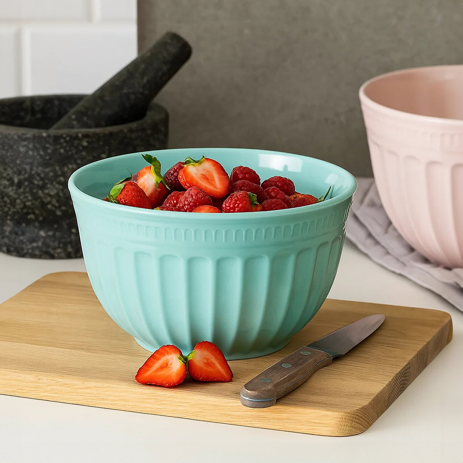 Alden Melamine Large Green Mixing Bowl - Green