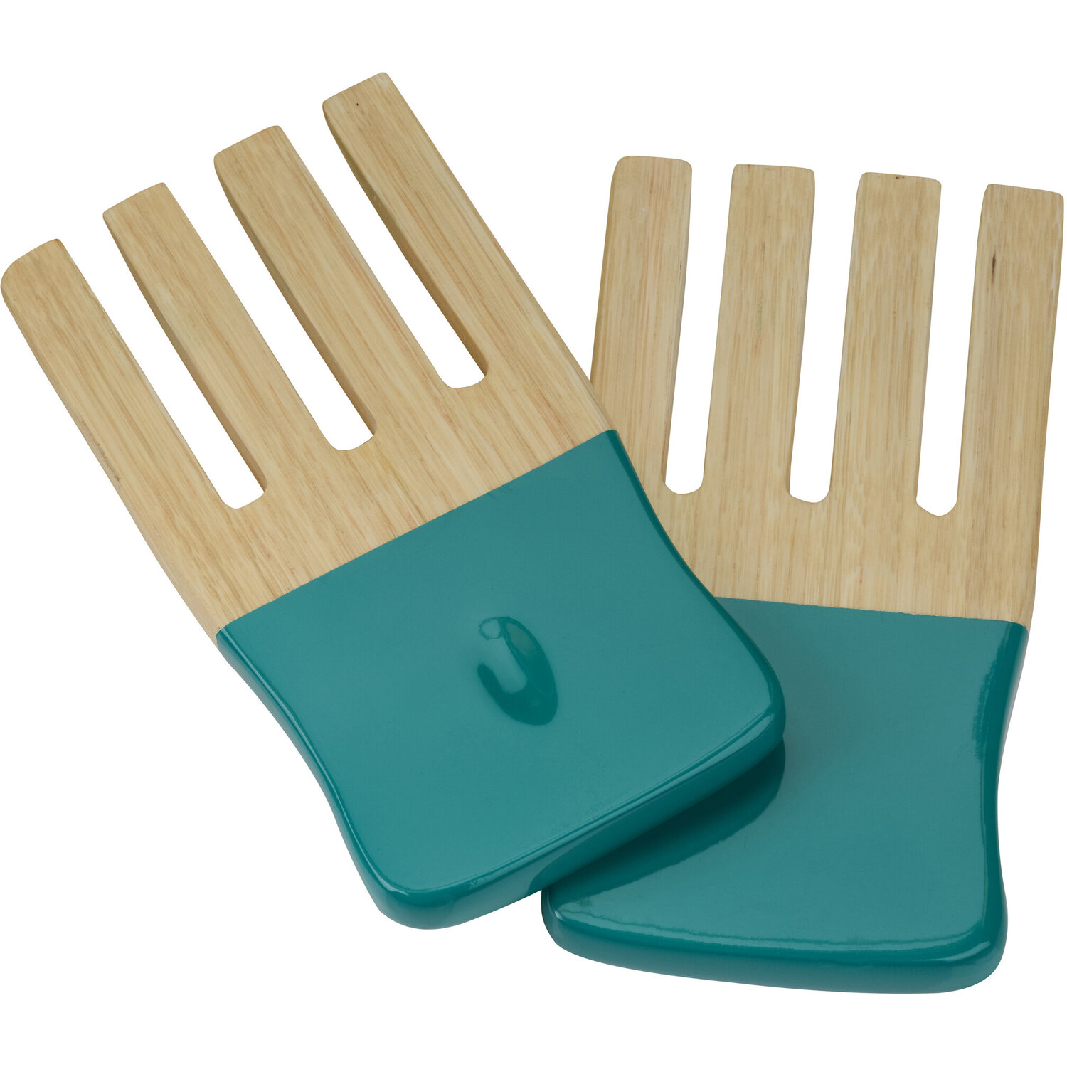Kyoto Turquoise Salad Hand Servers - Blue