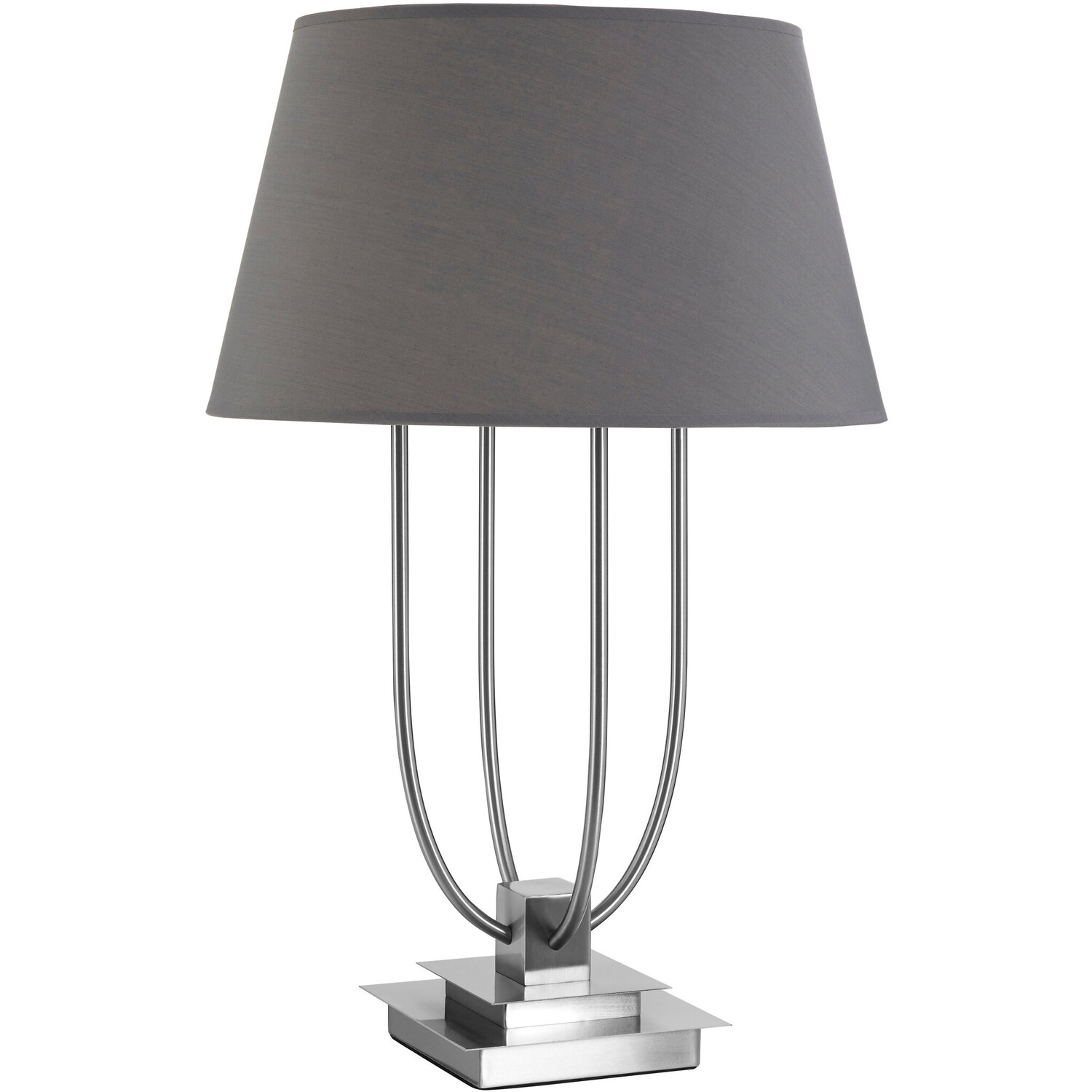 Regents Park Grey Shade Table Lamp - Silver