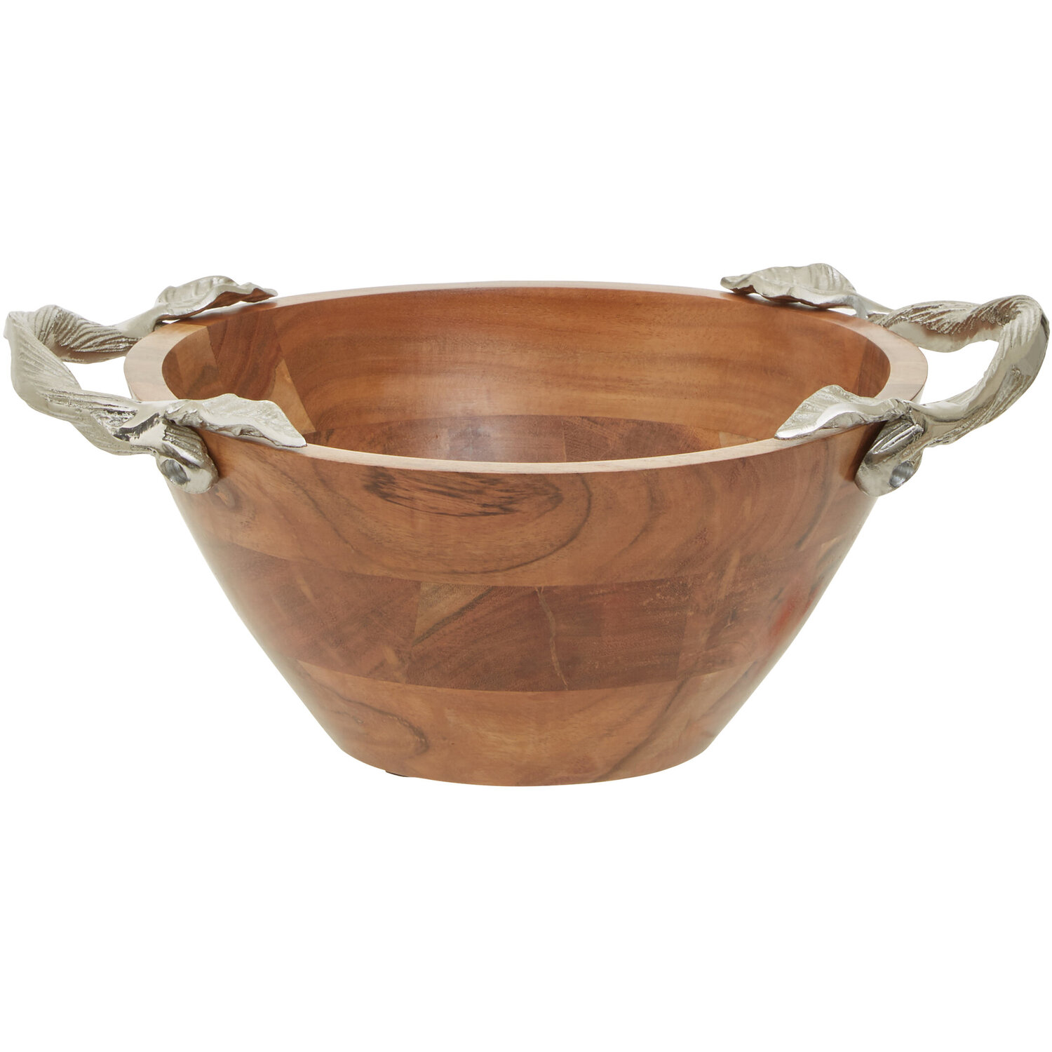 Vine  Acacia Wood Medium Round Bowl - Brown