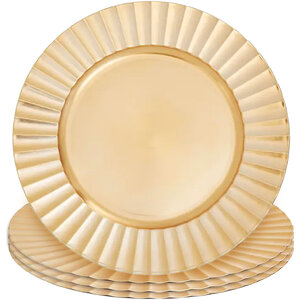 Dia Gold Finish Wave Rim Charger Plate