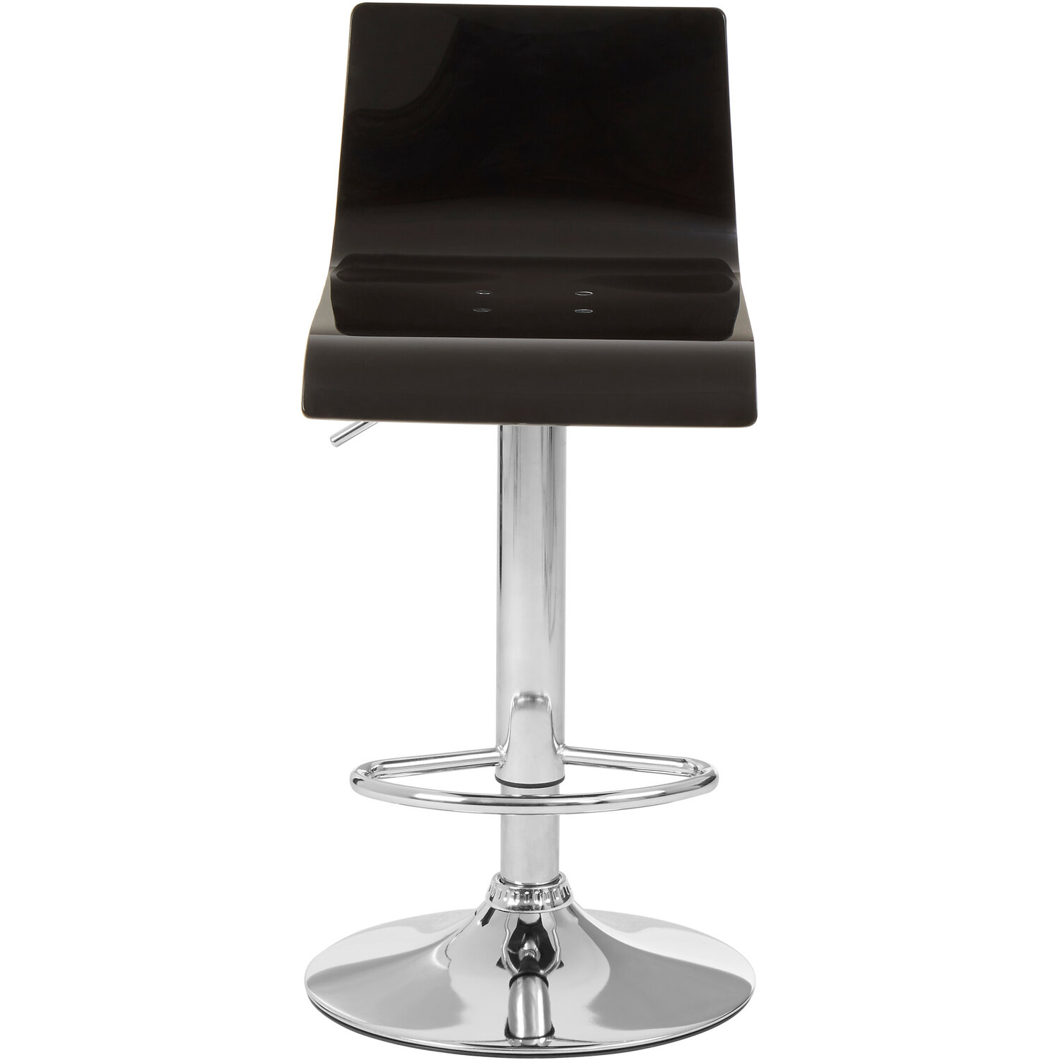 Baina Black Acrylic Bar Stool with Chrome Base - Silver