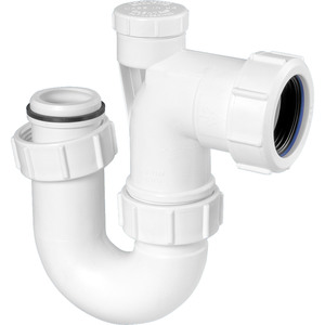 McAlpine BT3V Tubular Swivel Low Inlet 'P' Trap - 75mm Water Seal, 1Â¼