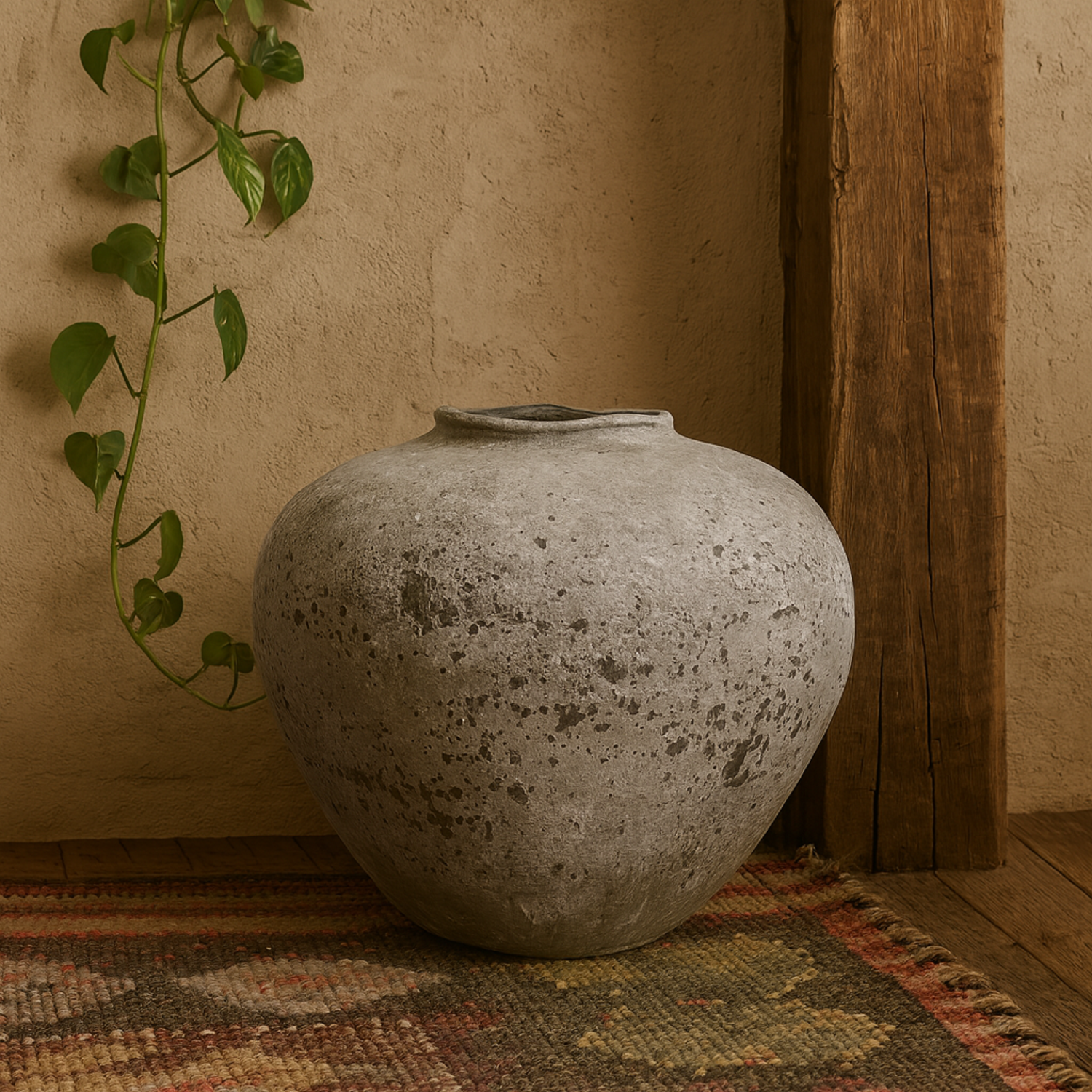 Sunvale Large Weathered Stoneware Vase - Stone