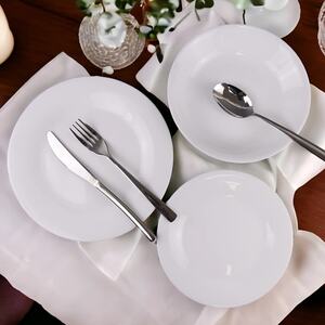 12-PC Round Dinnerware Set - White