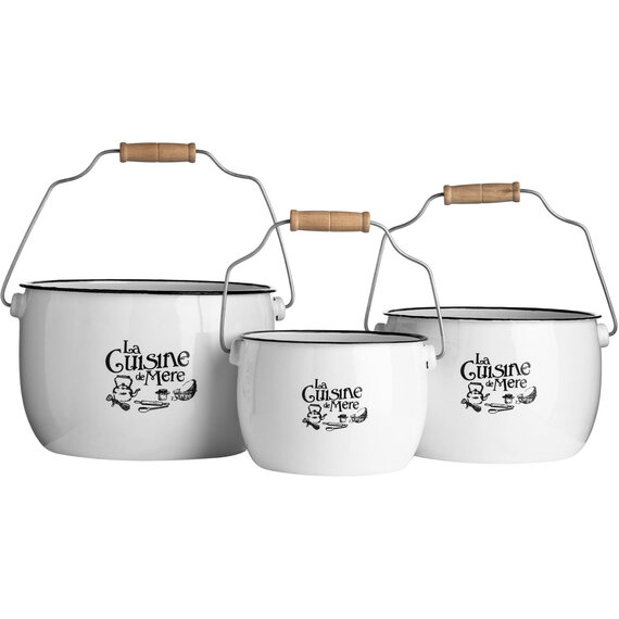 La Cuisine De Mere Set of 3 Storage Pots.