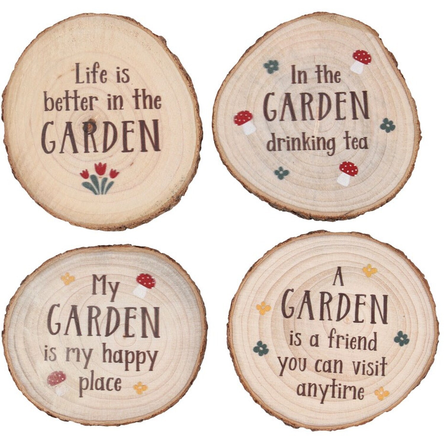 Image of Wood Slice Coaster Set - Natural