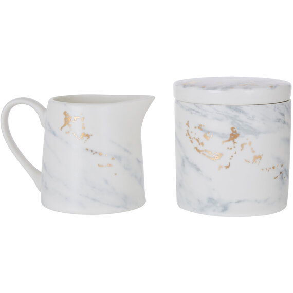 Marble Luxe Sugar Pot And Creamer
