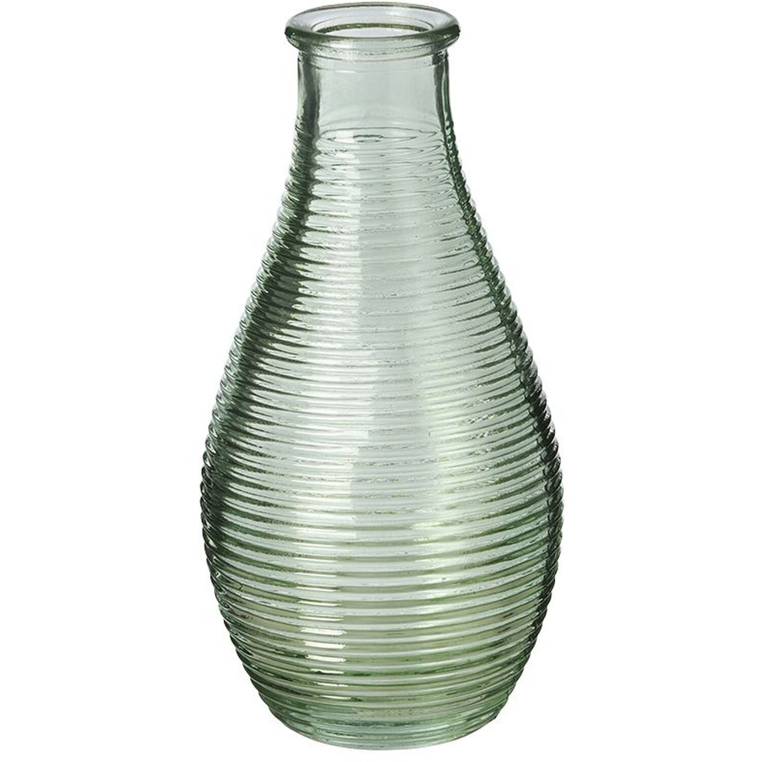 Ridged Evelyn Bottle Vase  - Green / 7cm