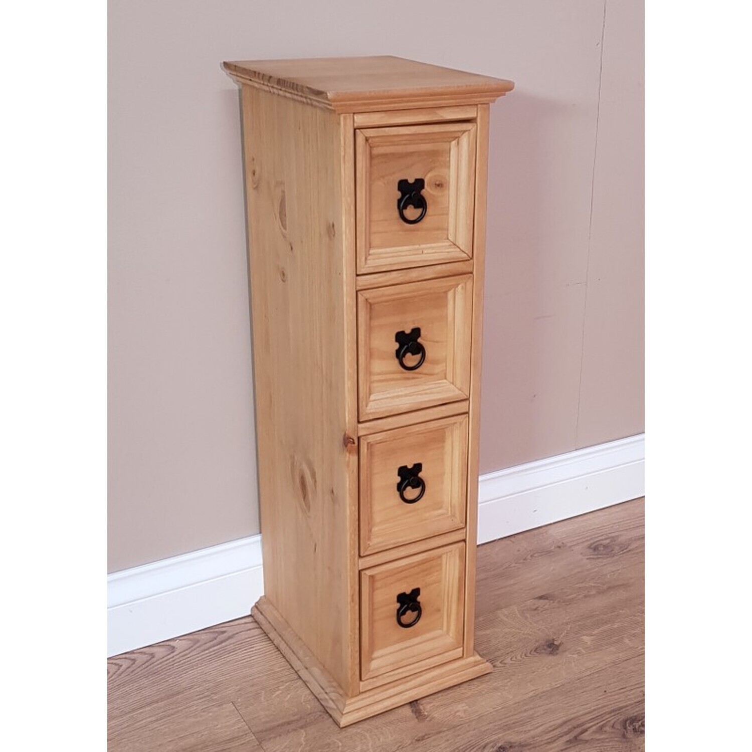 Mercers Furniture Corona 4X1 Cd Storage Drawers Unit Solid Wood Pine Wooden - Antique Wax