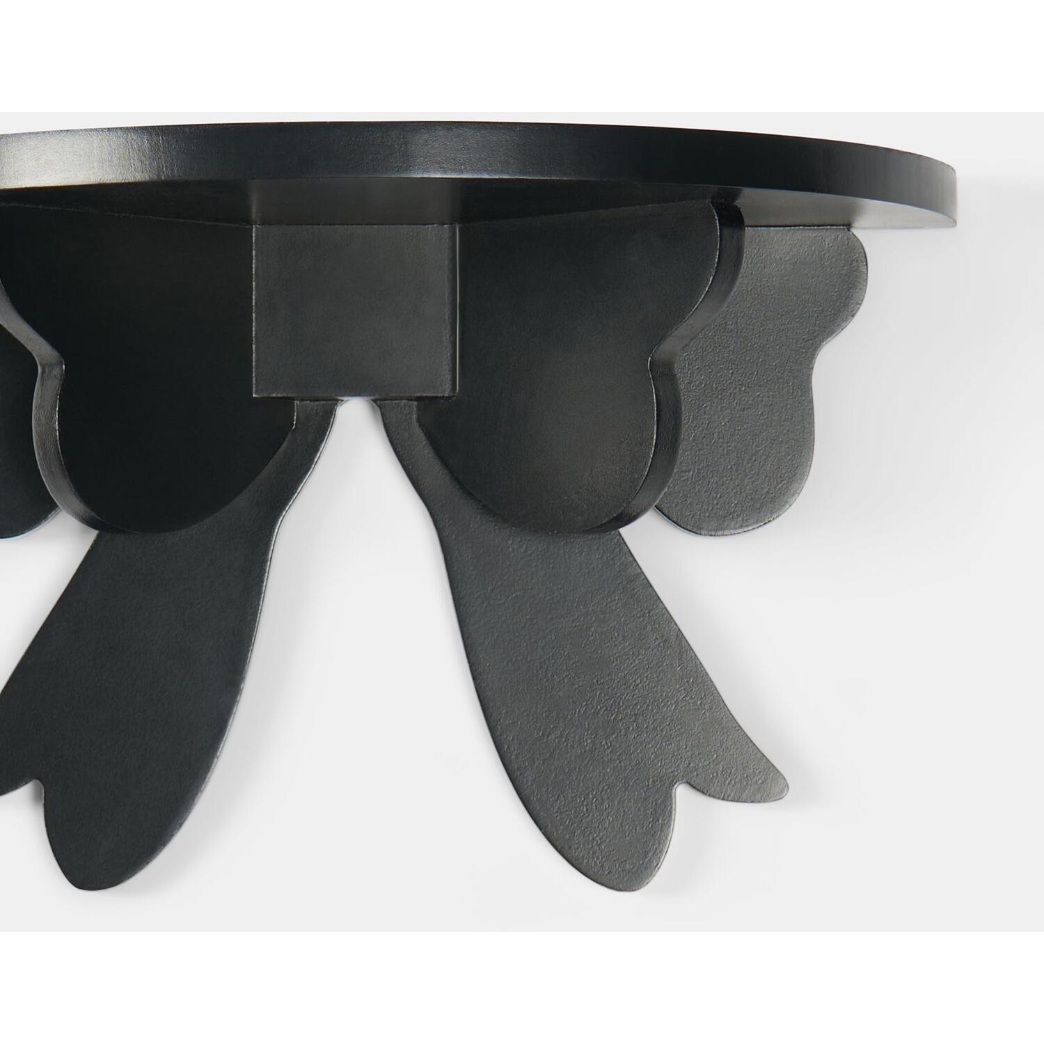 OHS 2 x Bow Shelf Novelty Shelving Units Wall Mounted Storage in Black