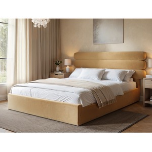 Atlas Ottoman Bed Sand Velvet