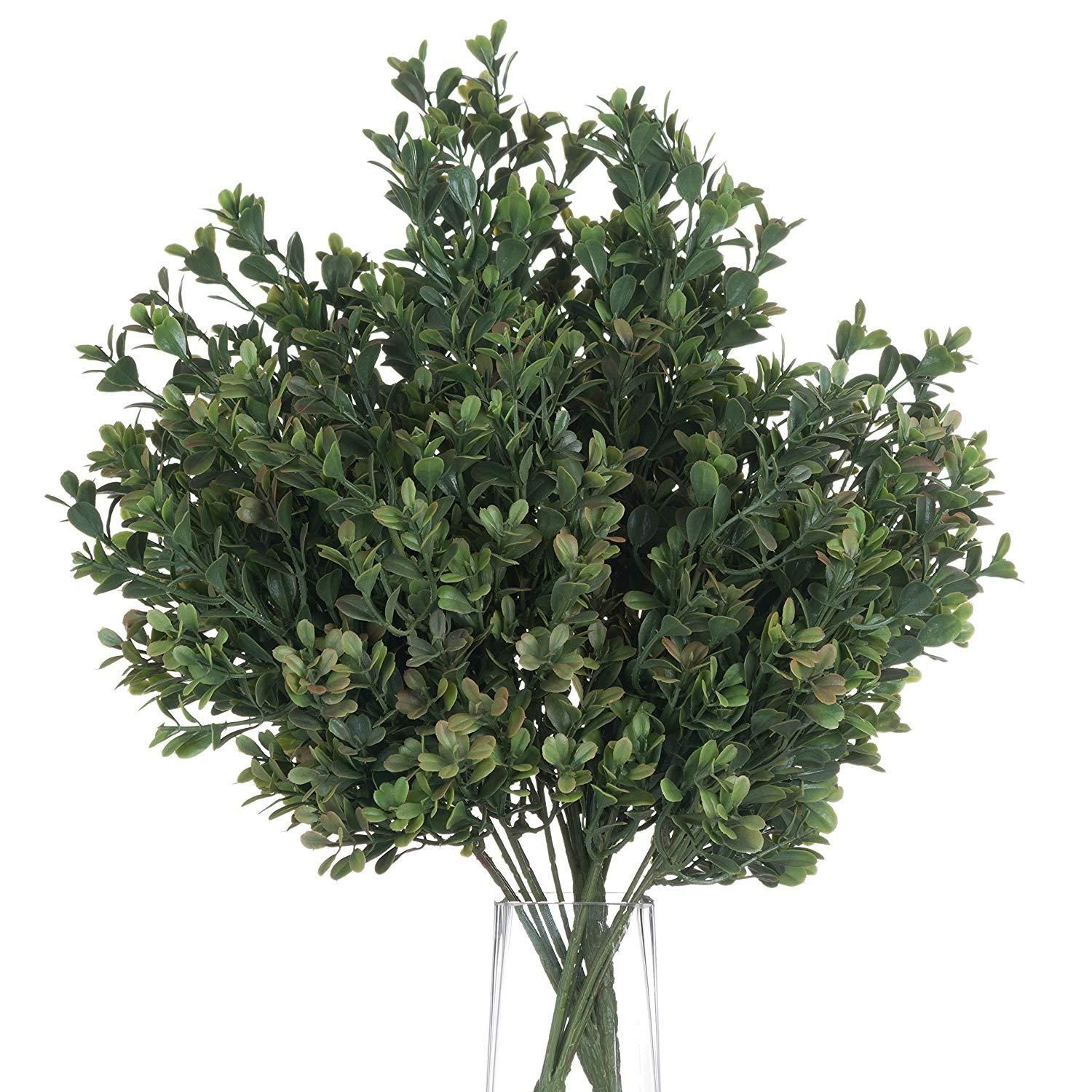 Hill Interiors Artificial Faux Red Tipped Leaf Spray - Green