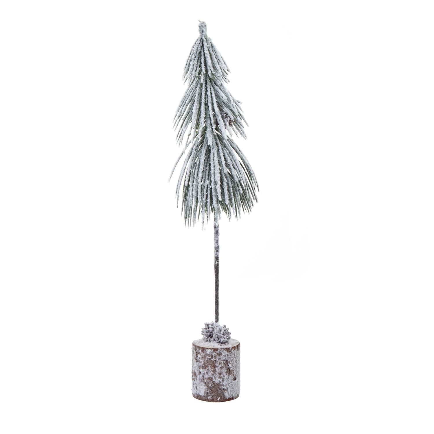 Hill Interiors Snowy Tree Decoration - Brown/White/Green