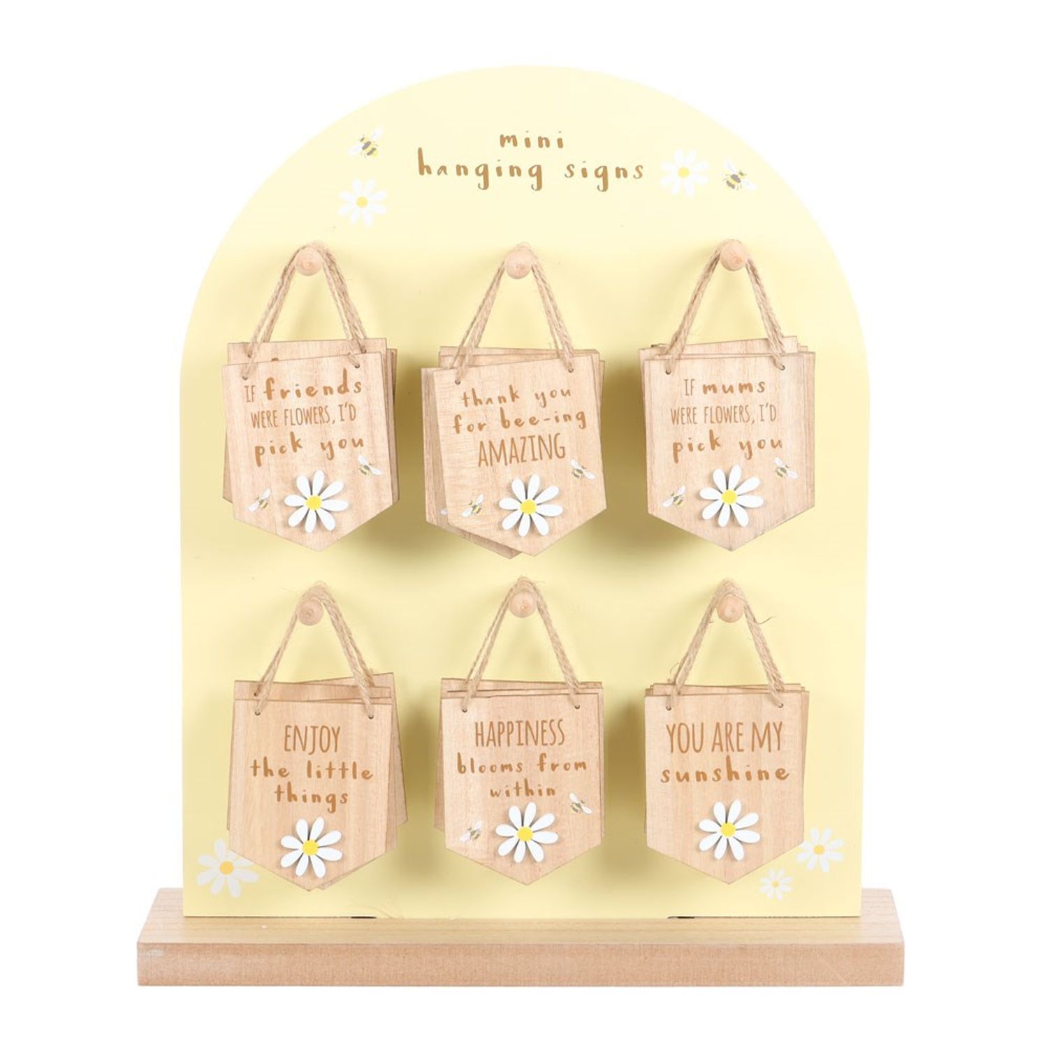Something Different Daisy Hanging Sign (Pack of 24) - Yellow/Brown - One Size