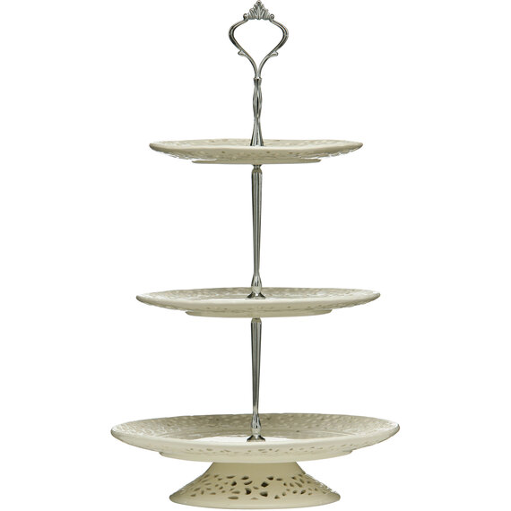 3 Tier Ceramic Lace Cake Plate