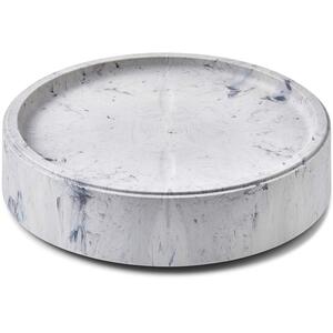 White Marble-Effect Pot Trolley - Plastic, 120 kg Capacity