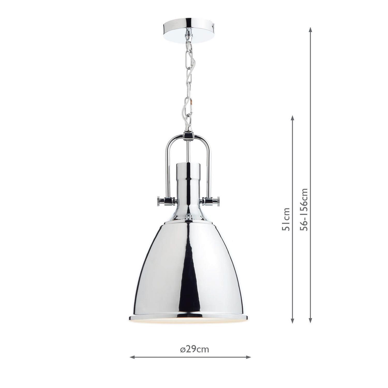 Dar Nolan 1 Light Pendant Polished Chrome