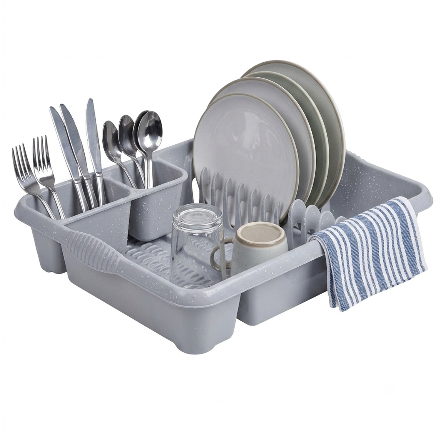 Storm Trading Group 1 X Silver Large Dish Drainer Counter Rack With Integral Handles