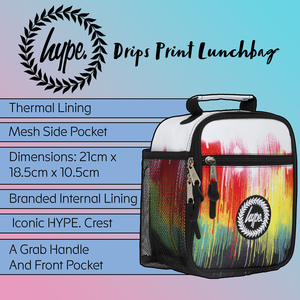 Kids Lunch Bag Multi Colour Drips | Thermal Insulated School Lunch Box 4.5L