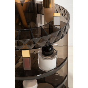 Beauty 3 Tiered Round Revolving Black Cosmetics Organiser