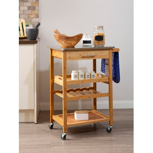 Harlow Bamboo One Drawer Kitchen Trolley