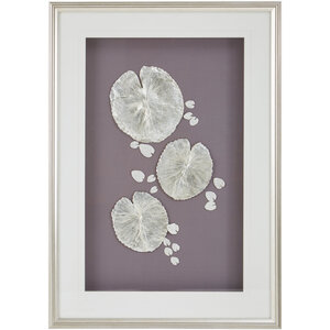 Nason Silver Leaf Design Wall Art with Wooden Frame