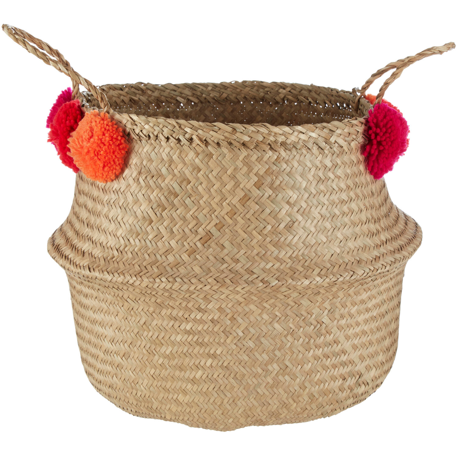 Image of Solas Small Seagrass Pom Pom Basket&hellip;