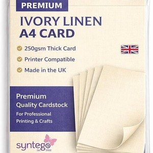 Pack of 10 A4 Ivory Linen Silkweave Textured Card Stock