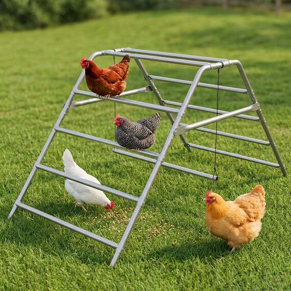 PawHaven Chicken Hen Perch Playground with Swings Coop Perches & Roosting Ladder