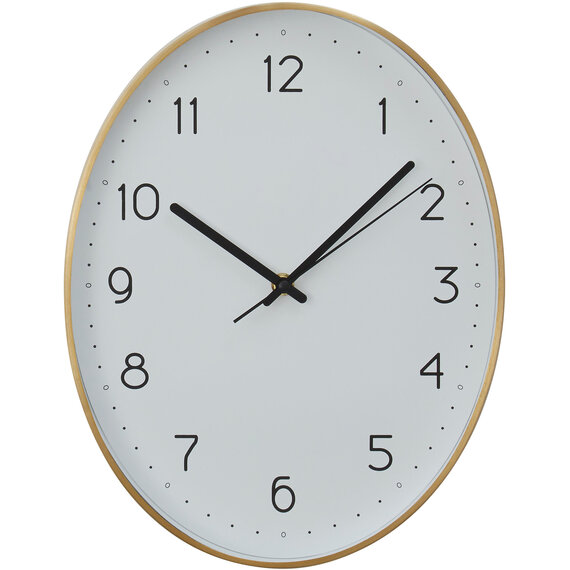 Elko Oval Wall Clock with Gold Finish
