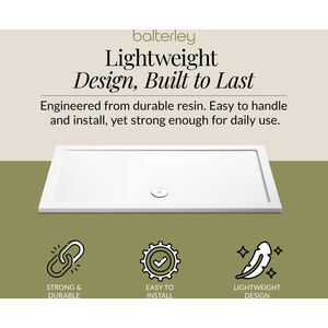 1300mm x 800mm Premium Rectangular Shower Tray - White