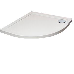 White Quadrant Stone Slip Resistant Shower Tray with Corner Waste Position