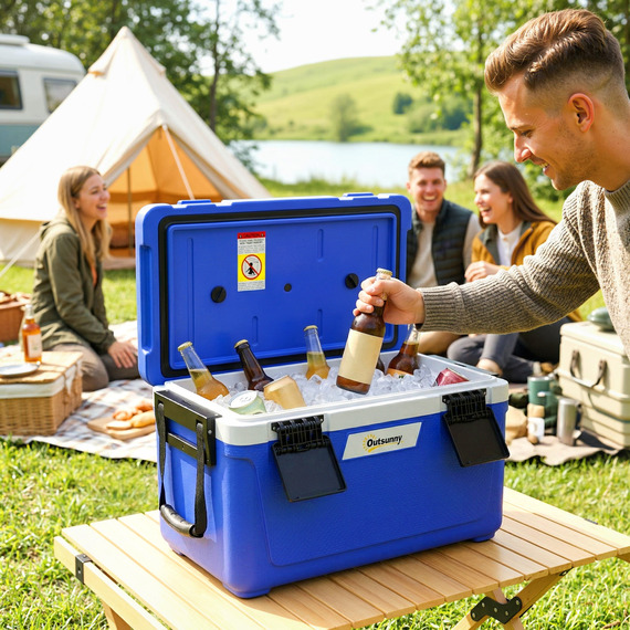 Outsunny 42.6L Insulated Cool Box with Handle