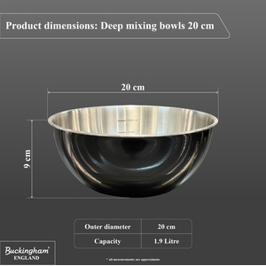 Buckingham Deep Mixing Bowl 20 cm, Black