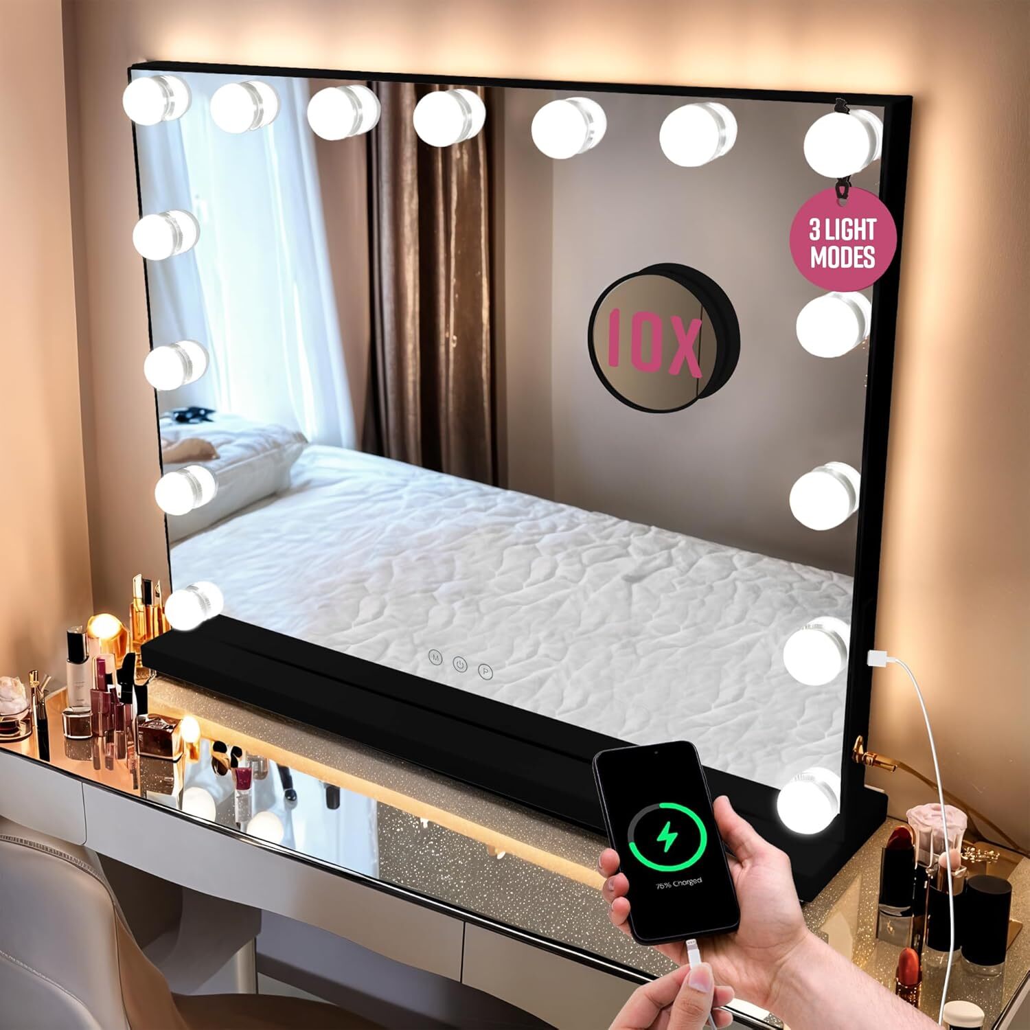 Image of GloBrite 15 LED Hollywood Dressing Table&hellip;