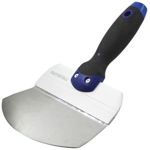 Faithfull, Soft-Grip Curved Blade Bucket Trowel, 165mm, Stainless Steel