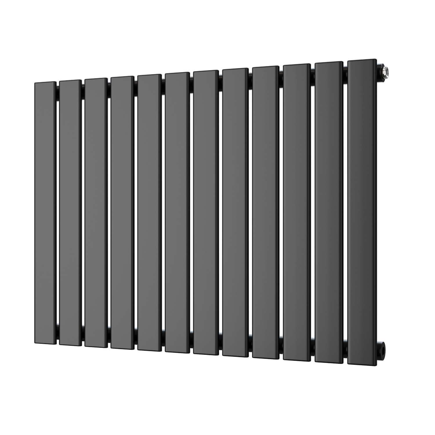 Uk Radiators Typhoon - Black Vertical Radiator Single Panel - Feet Included - Black / 600Mm / 816Mm