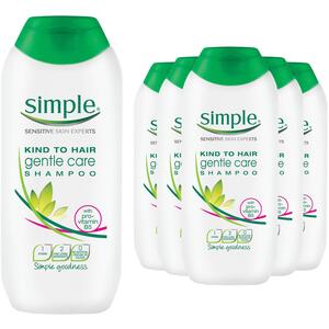 Simple Kind to Hair Gentle Care Shampoo Sensitive Scalp, 6 Pack 200ml